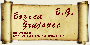 Božica Grujović vizit kartica